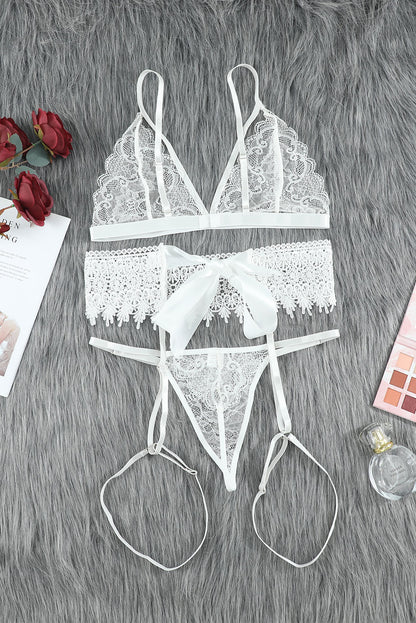 Lace Lingerie Three-Piece Set-Teresa&#39;s Fashionista LLC