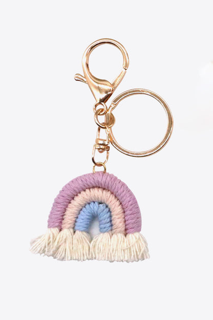 Assorted 4-Pack Rainbow Fringe Keychain-Teresa&#39;s Fashionista LLC