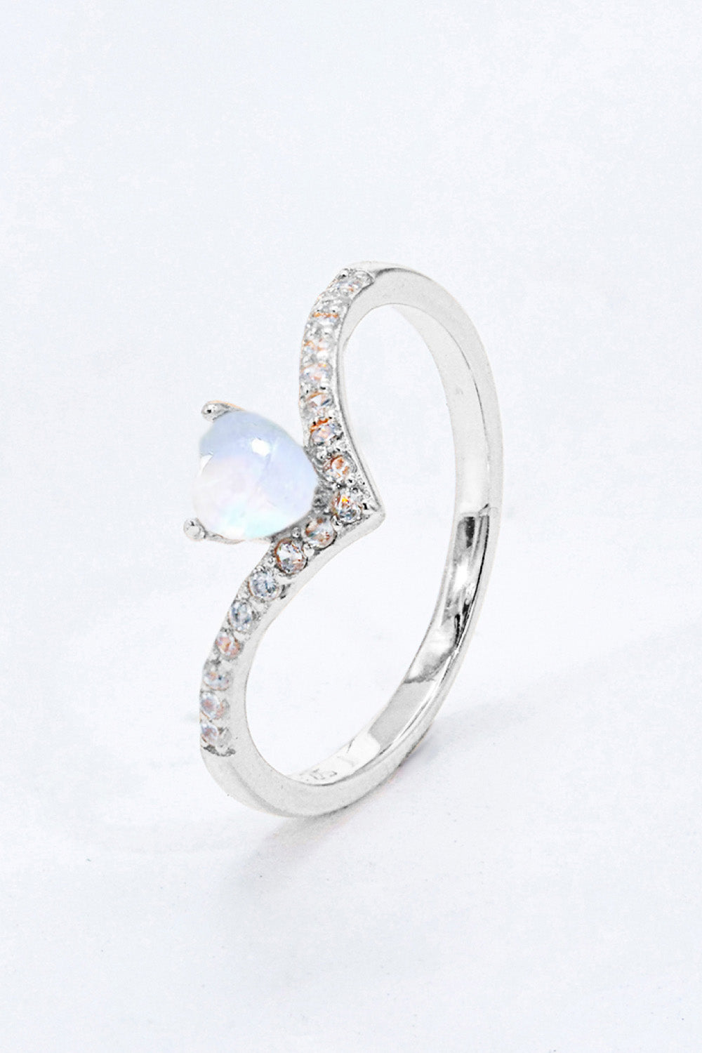 Moonstone Heart-Shaped Ring-Teresa&#39;s Fashionista LLC