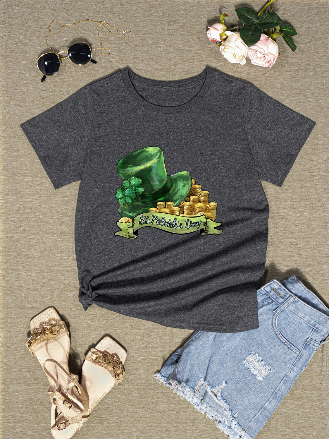 ST. PATRICK'S DAY Round Neck T-Shirt-Teresa&#39;s Fashionista LLC