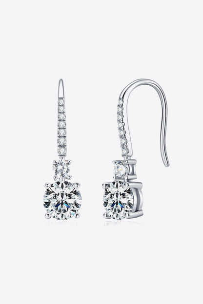 2 Carat Moissanite 925 Sterling Silver Drop Earrings-Teresa&#39;s Fashionista LLC