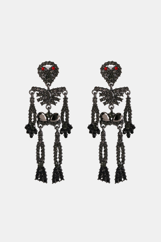 Skeleton Shape Glass Stone Dangle Earrings-Teresa&#39;s Fashionista LLC