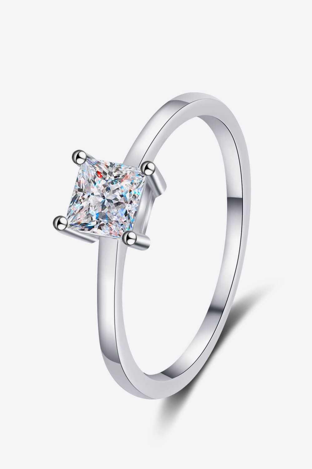 925 Sterling Silver Moissanite Solitaire Ring-Teresa&#39;s Fashionista LLC