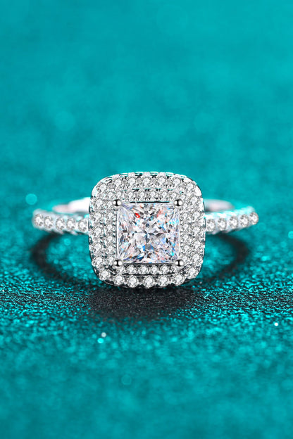 Sterling Silver 1 Carat Moissanite Ring-Teresa&#39;s Fashionista LLC