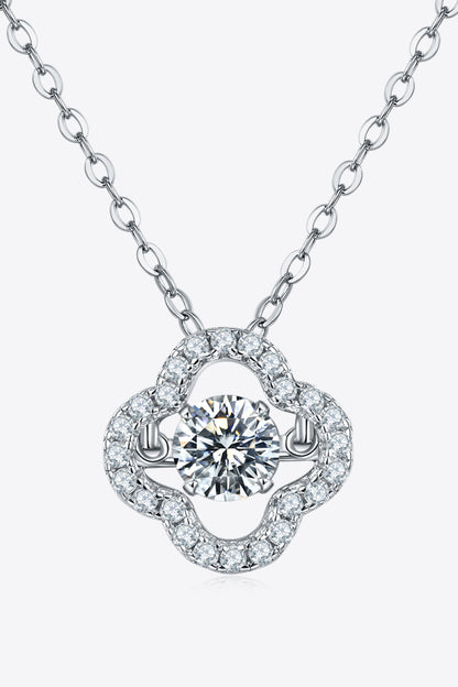 Moissanite Four Leaf Clover Pendant Necklace-Teresa&#39;s Fashionista LLC