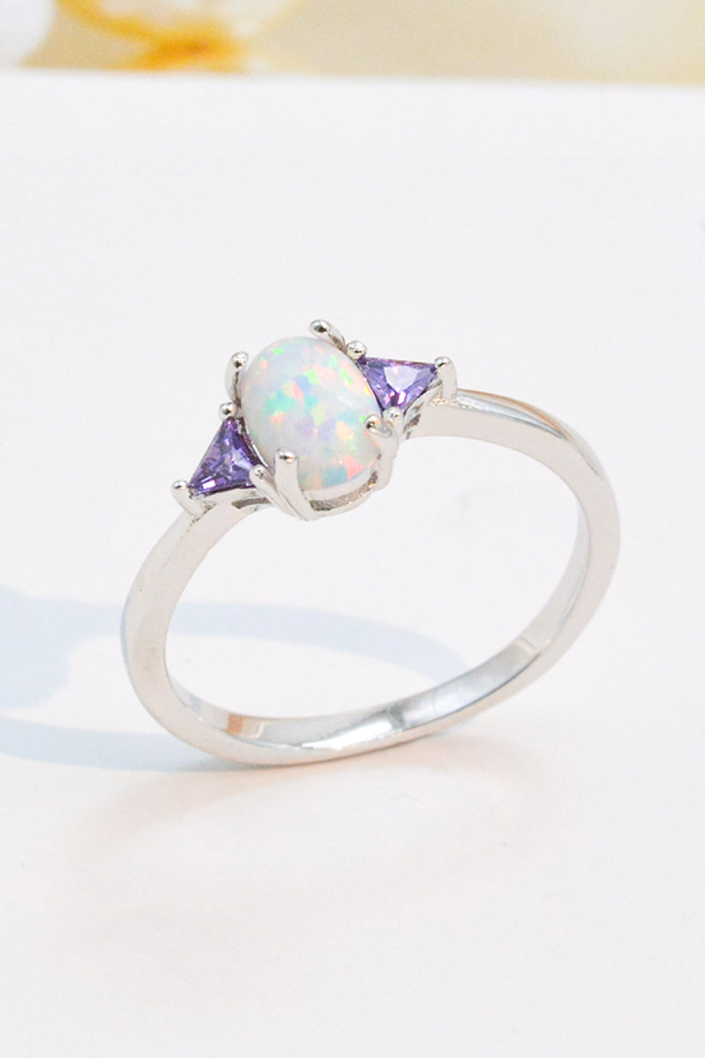 Contrast 925 Sterling Silver Opal Ring-Teresa&#39;s Fashionista LLC