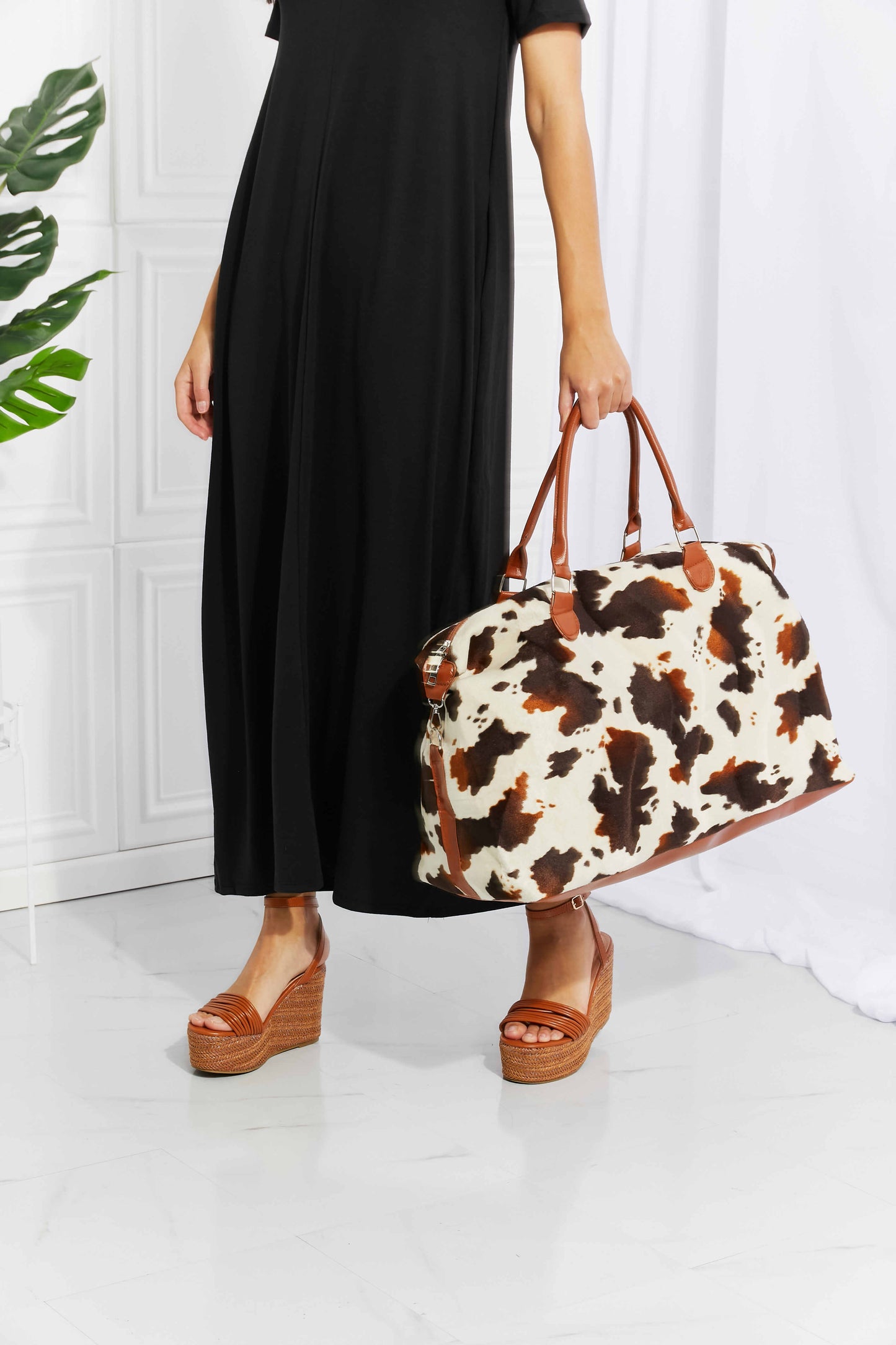 Animal Print Plush Weekender Bag-Teresa&#39;s Fashionista LLC