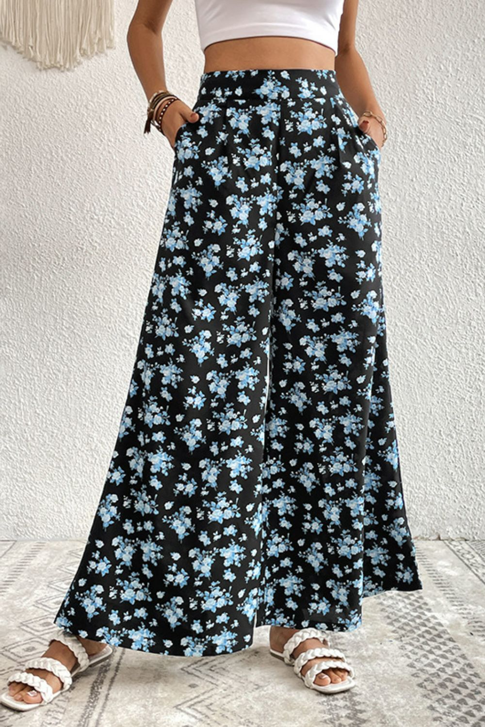 Floral Pocket Culottes-Teresa&#39;s Fashionista LLC