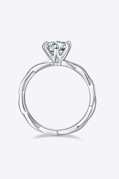 1 Carat Moissanite 925 Sterling Silver Ring-Teresa&#39;s Fashionista LLC