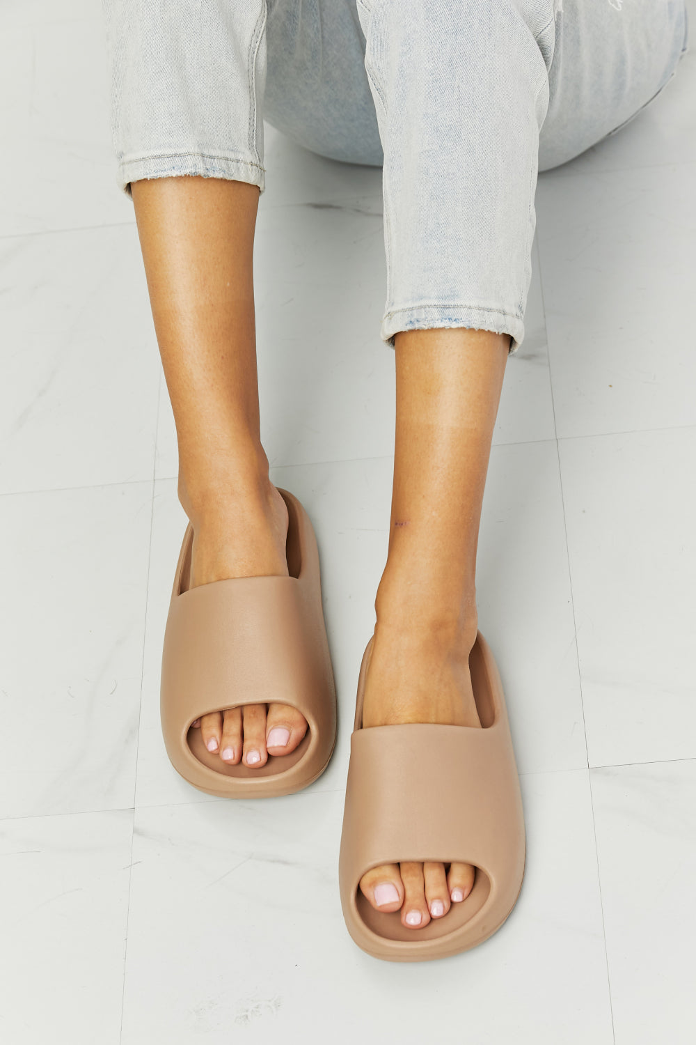 NOOK JOI In My Comfort Zone Slides in Beige-Teresa&#39;s Fashionista LLC