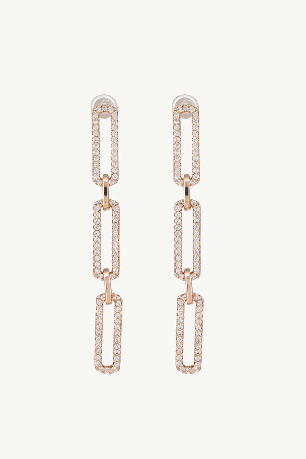 Rhinestone Chunky Chain Drop Earrings-Teresa&#39;s Fashionista LLC