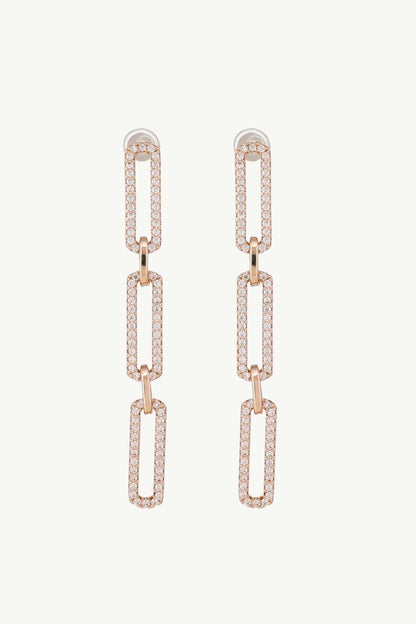 Rhinestone Chunky Chain Drop Earrings-Teresa&#39;s Fashionista LLC