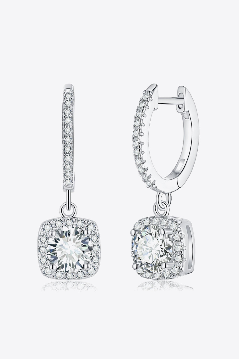 Moissanite Huggie Drop Earrings-Teresa&#39;s Fashionista LLC