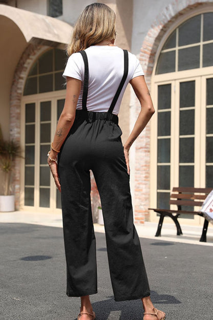 Adjustable Strap Straight Leg Overalls-Teresa&#39;s Fashionista LLC