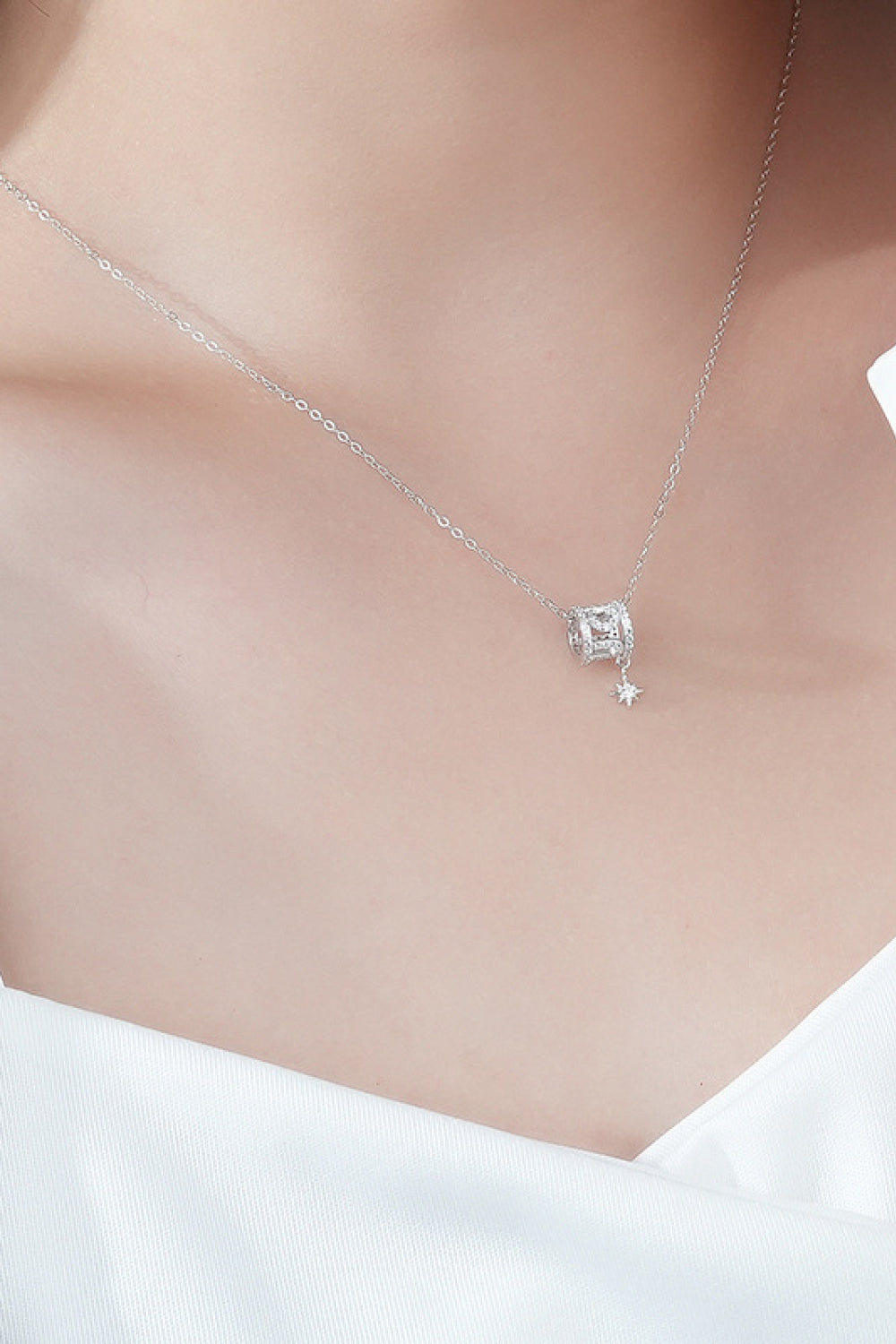 Rely On Fate Cubic Zirconia Pendant Necklace-Teresa&#39;s Fashionista LLC