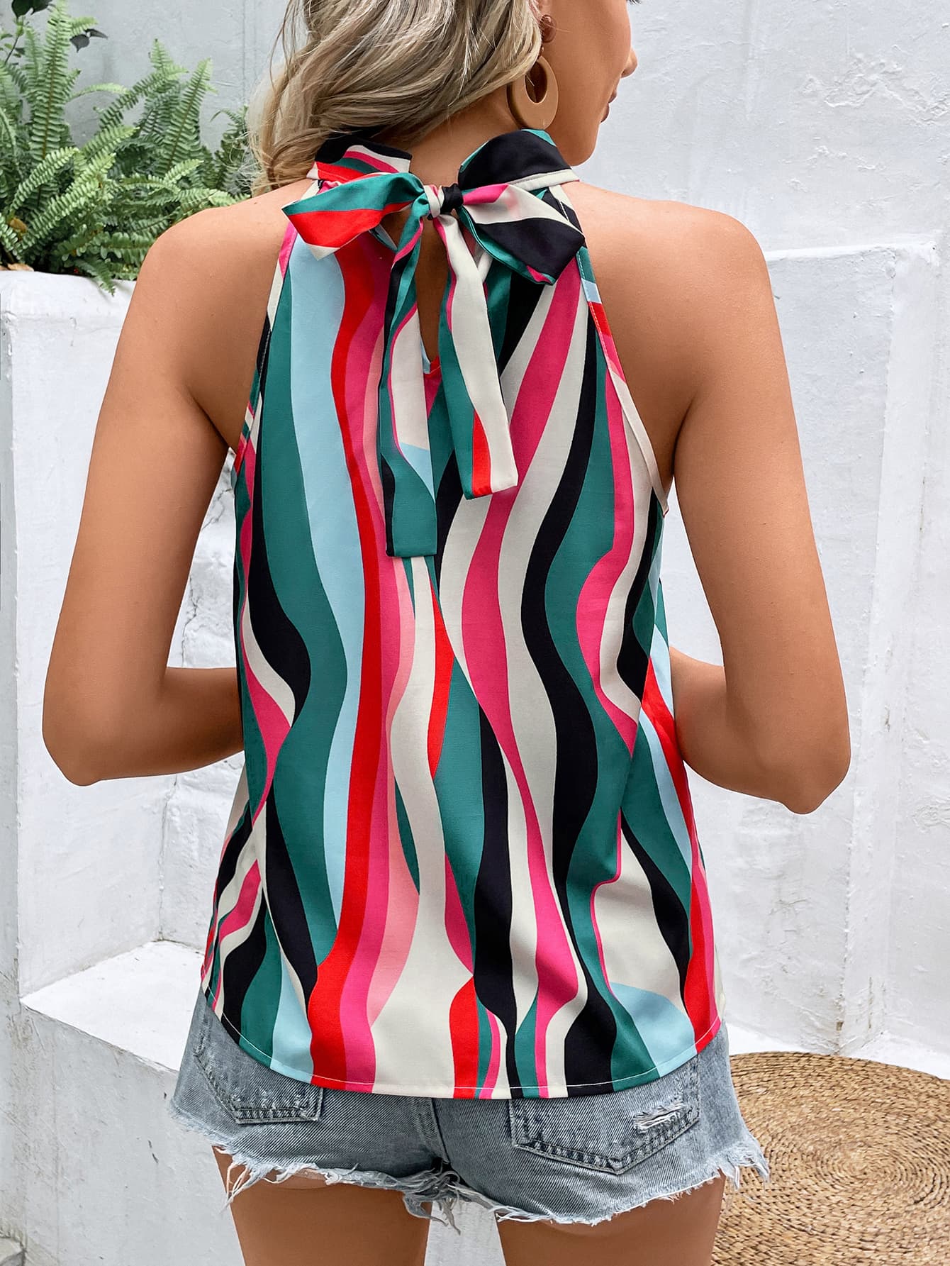 Multicolored Grecian Neck Tank-Teresa&#39;s Fashionista LLC