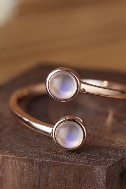 High Quality Natural Moonstone 925 Sterling Silver Toi Et Moi Ring-Teresa&#39;s Fashionista LLC