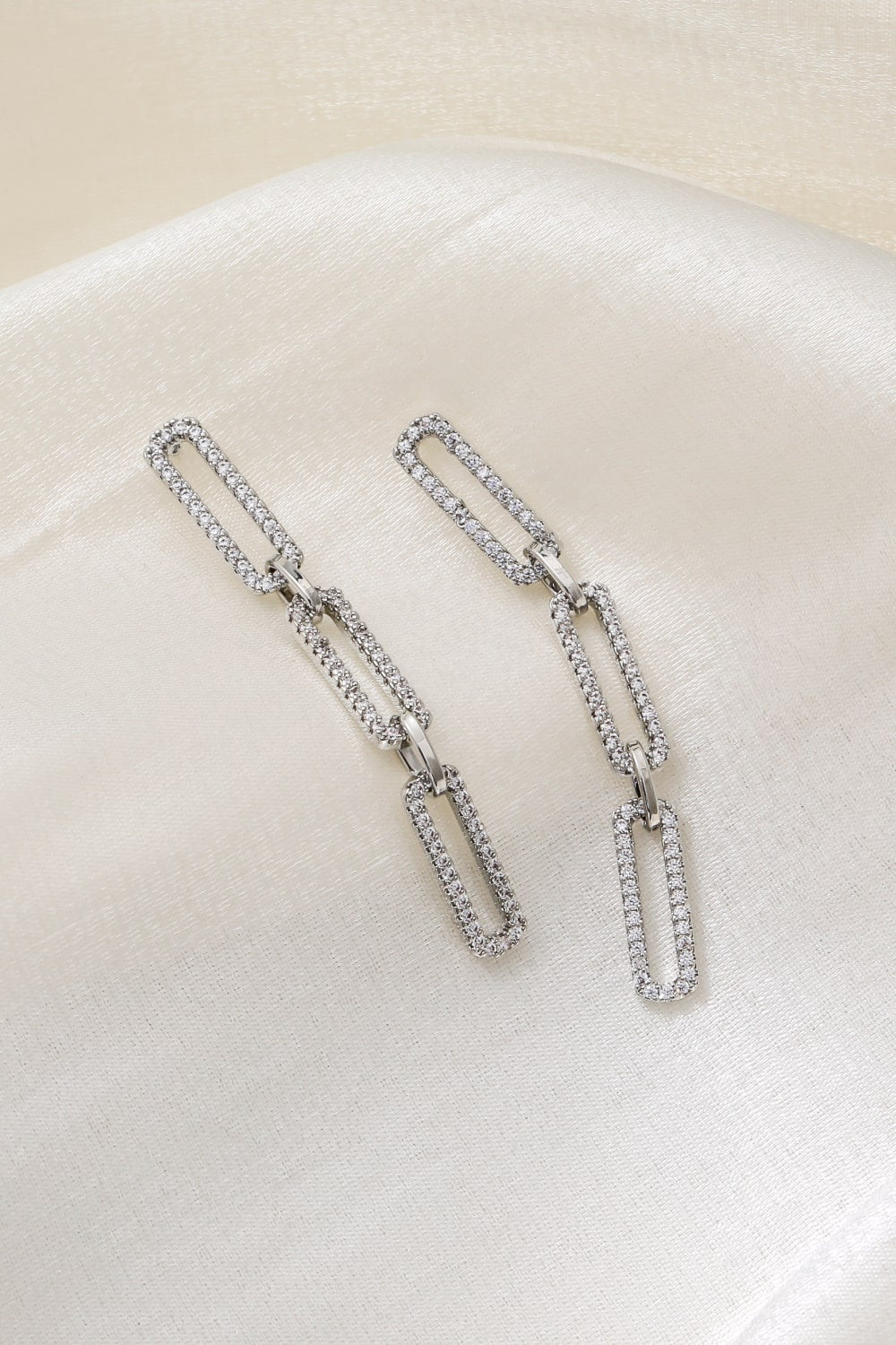 Rhinestone Chunky Chain Drop Earrings-Teresa&#39;s Fashionista LLC