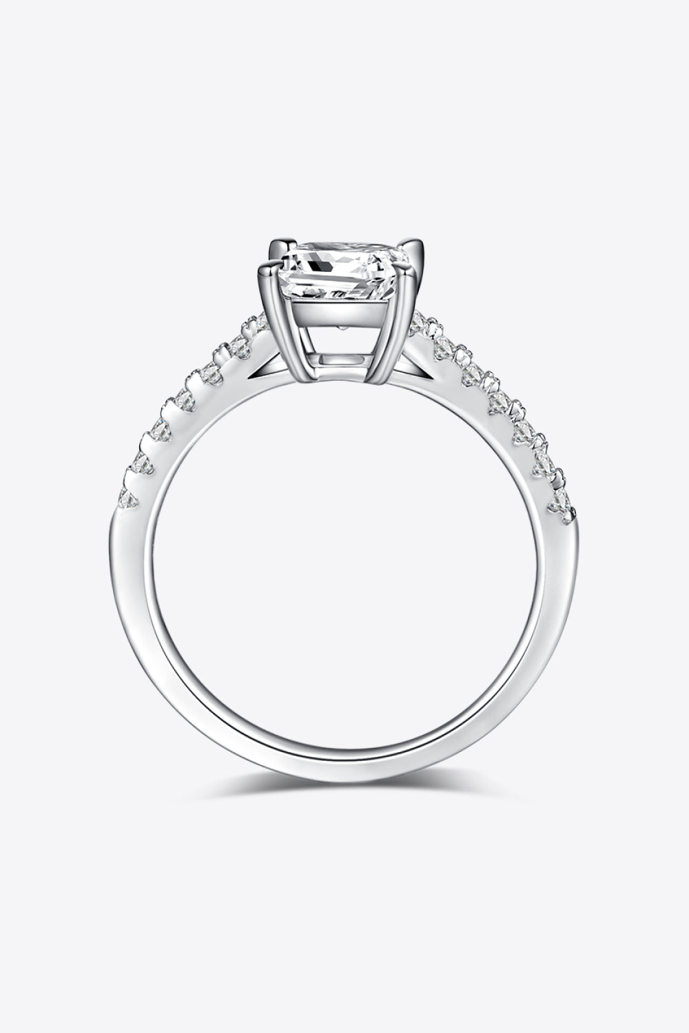 1.21 Carat Moissanite 925 Sterling Silver Side Stone Ring-Teresa&#39;s Fashionista LLC