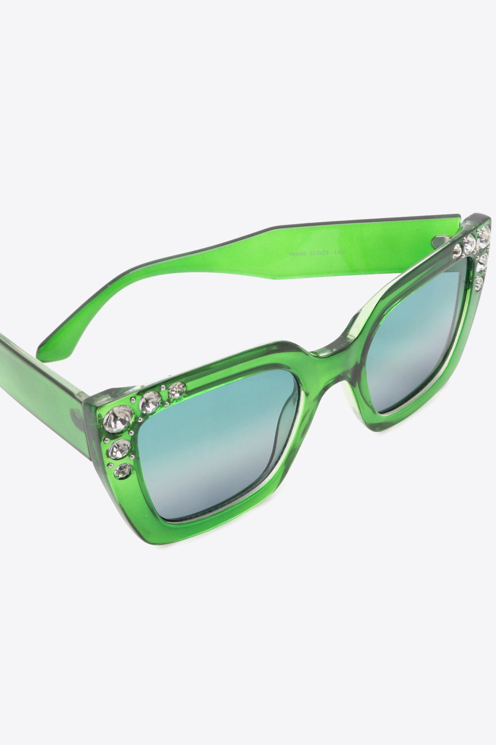 Inlaid Rhinestone Polycarbonate Sunglasses-Teresa&#39;s Fashionista LLC