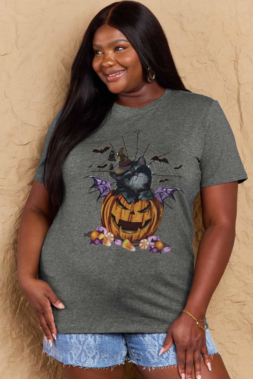 Simply Love Full Size Jack-O'-Lantern Graphic T-Shirt-Teresa&#39;s Fashionista LLC