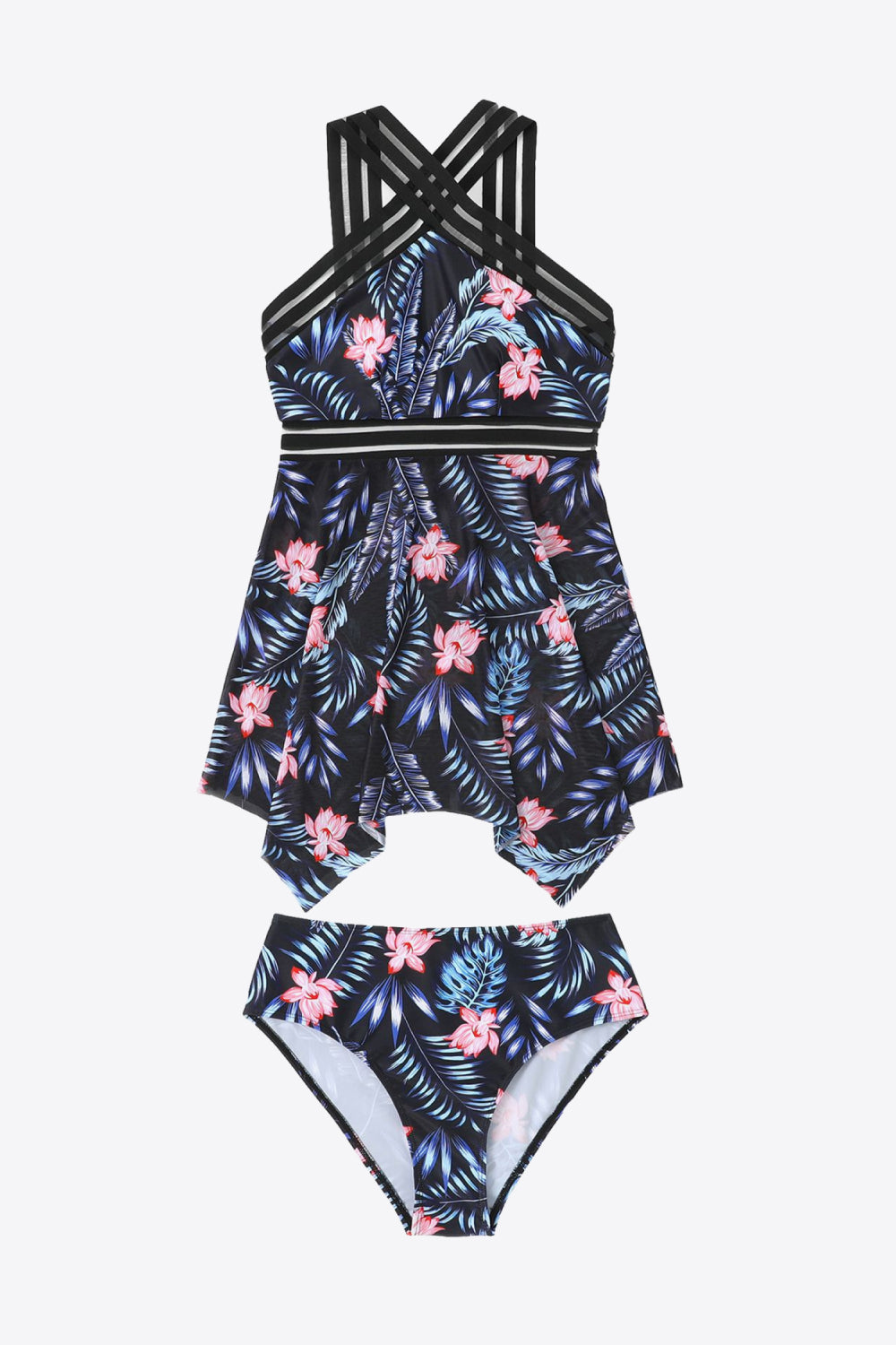 Printed Swim Dress and Bottoms Set-Teresa&#39;s Fashionista LLC