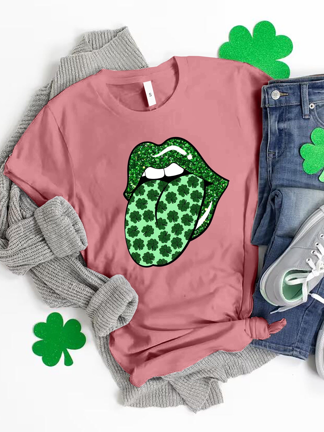 Saint Patrick's Day Round Neck T-Shirt-Teresa&#39;s Fashionista LLC