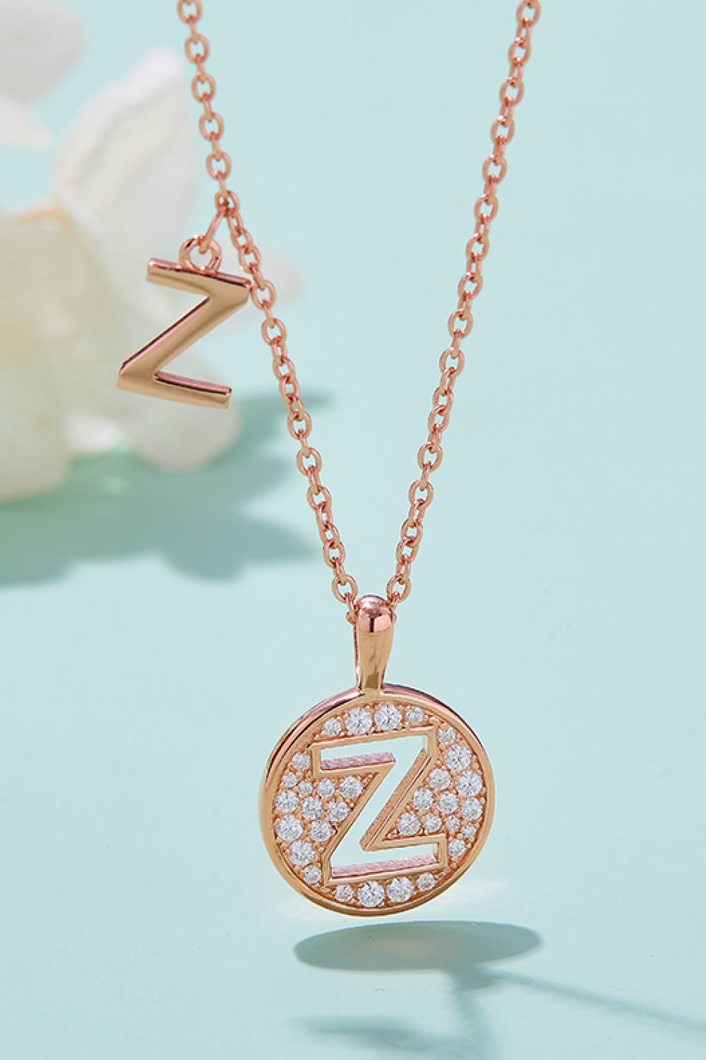 Moissanite U to Z Pendant Necklace-Teresa&#39;s Fashionista LLC