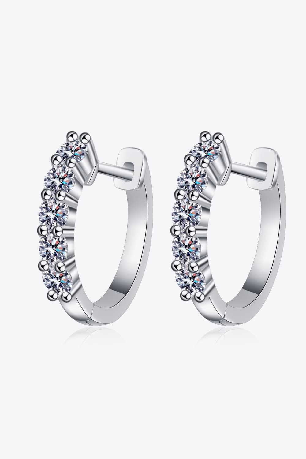 1 Carat Moissanite Hoop Earrings-Teresa&#39;s Fashionista LLC