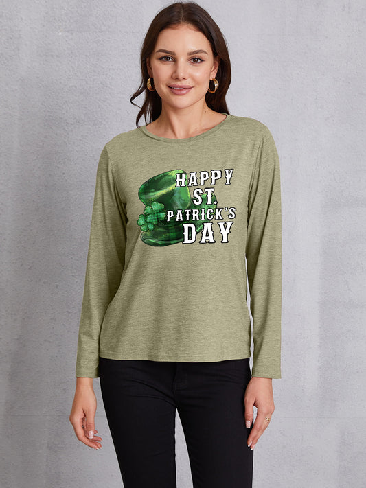 HAPPY ST. PATRICK'S DAY Round Neck T-Shirt-Teresa&#39;s Fashionista LLC