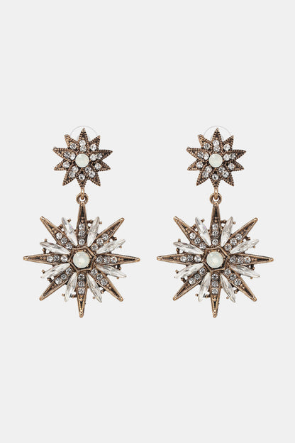 Zinc Alloy Star Shape Dangle Earrings-Teresa&#39;s Fashionista LLC