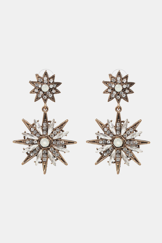 Zinc Alloy Star Shape Dangle Earrings-Teresa&#39;s Fashionista LLC