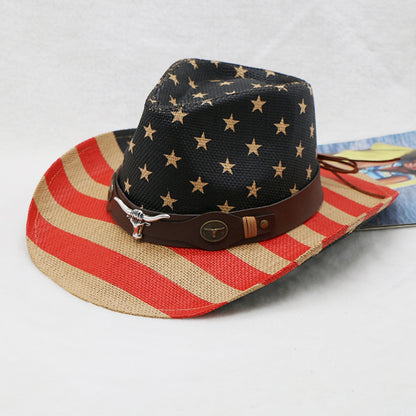 US Flag Print Paper Cloth Hat-Teresa&#39;s Fashionista LLC