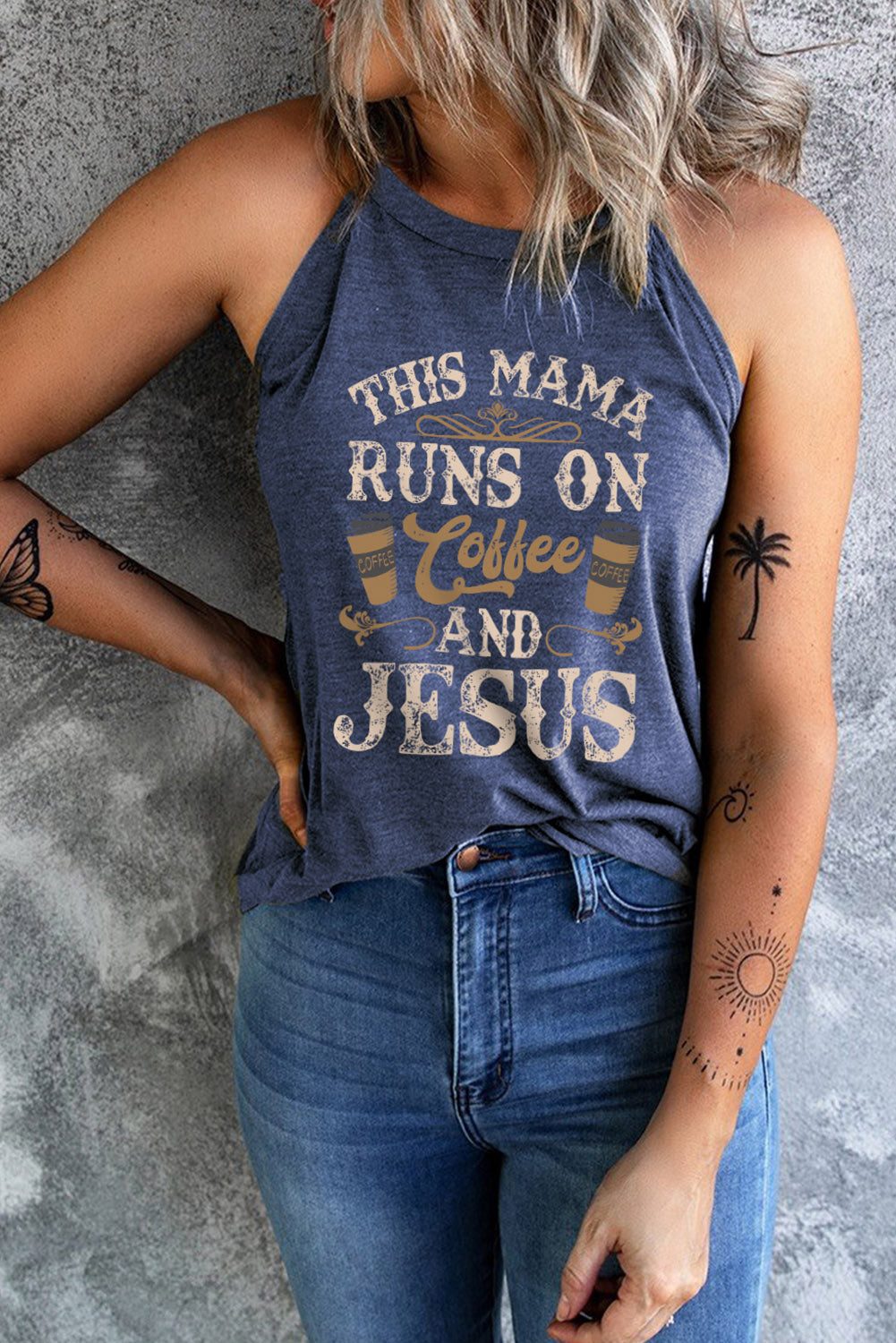 Slogan Graphic Round Neck Tank-Teresa&#39;s Fashionista LLC