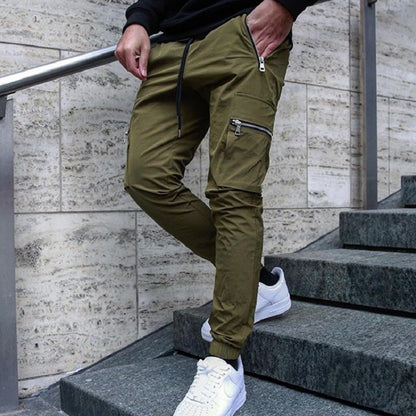 Zip Pocket Men's Cargo Pants-Teresa&#39;s Fashionista LLC