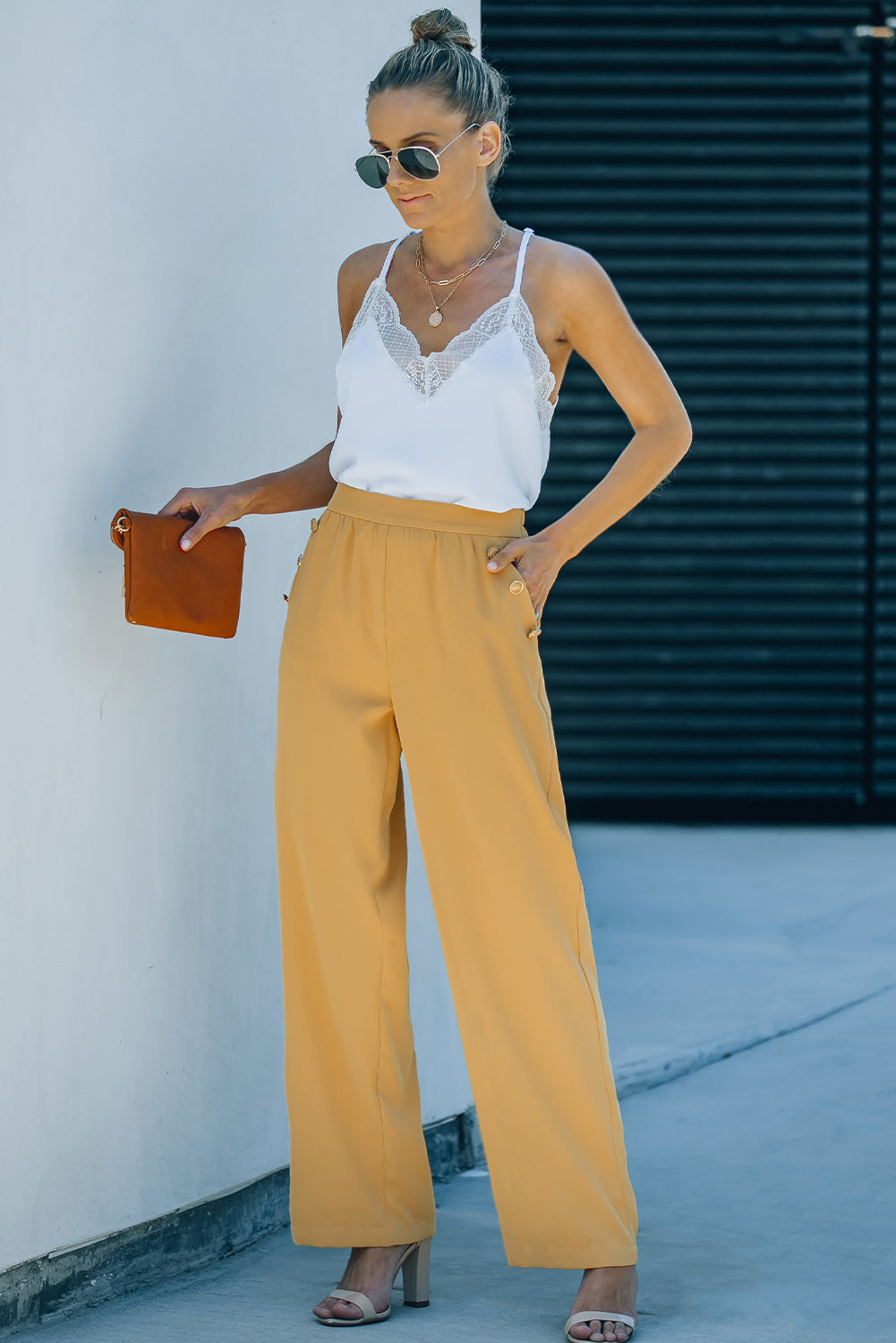 High Waist Wide Leg Pants with Pockets-Teresa&#39;s Fashionista LLC