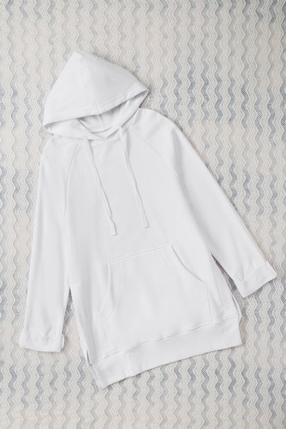 Side Slit Raglan Sleeve Hoodie-Teresa&#39;s Fashionista LLC