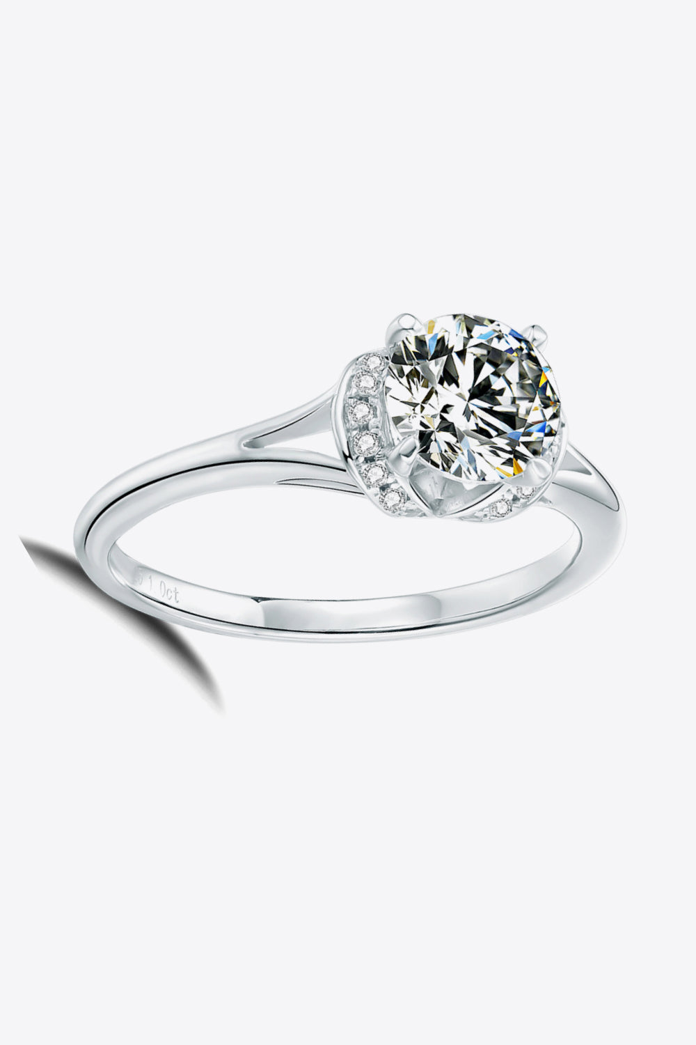 1 Carat Moissanite Split Shank Ring-Teresa&#39;s Fashionista LLC