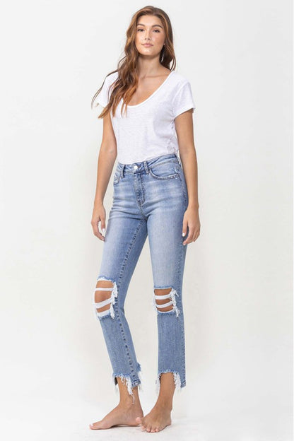 Lovervet Full Size Courtney Super High Rise Kick Flare Jeans-Teresa&#39;s Fashionista LLC