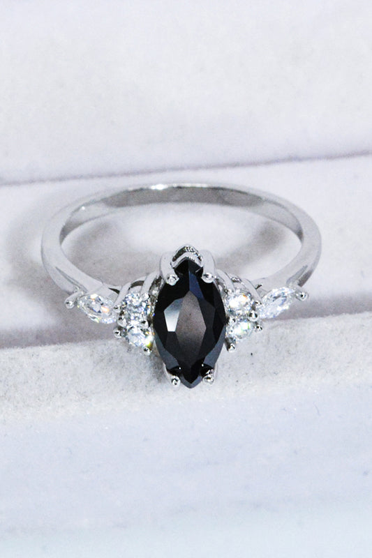 925 Sterling Silver Black Agate Ring-Teresa&#39;s Fashionista LLC