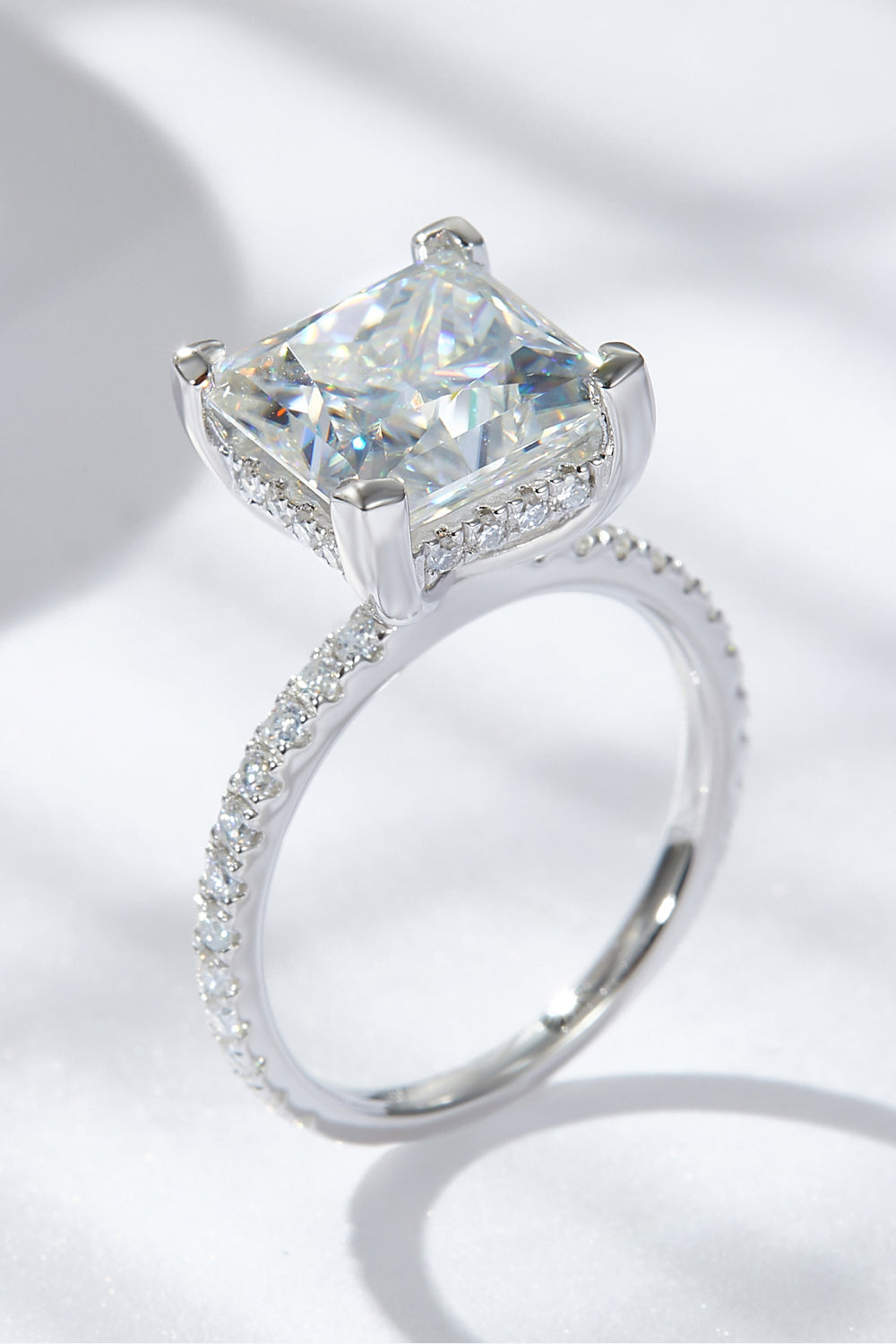 5.52 Carat Moissanite Side Stone Ring-Teresa&#39;s Fashionista LLC