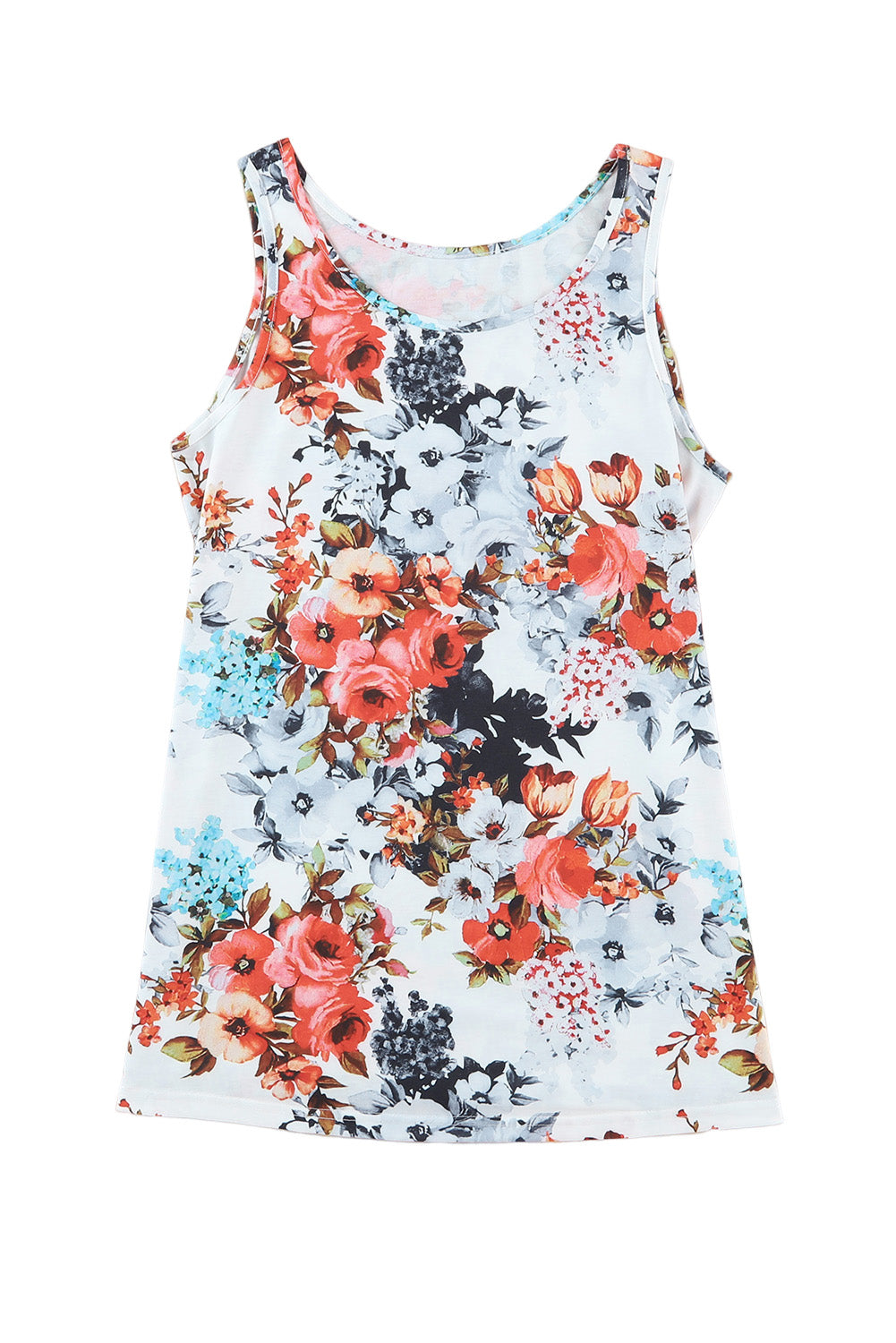 Floral Round Neck Tank-Teresa&#39;s Fashionista LLC