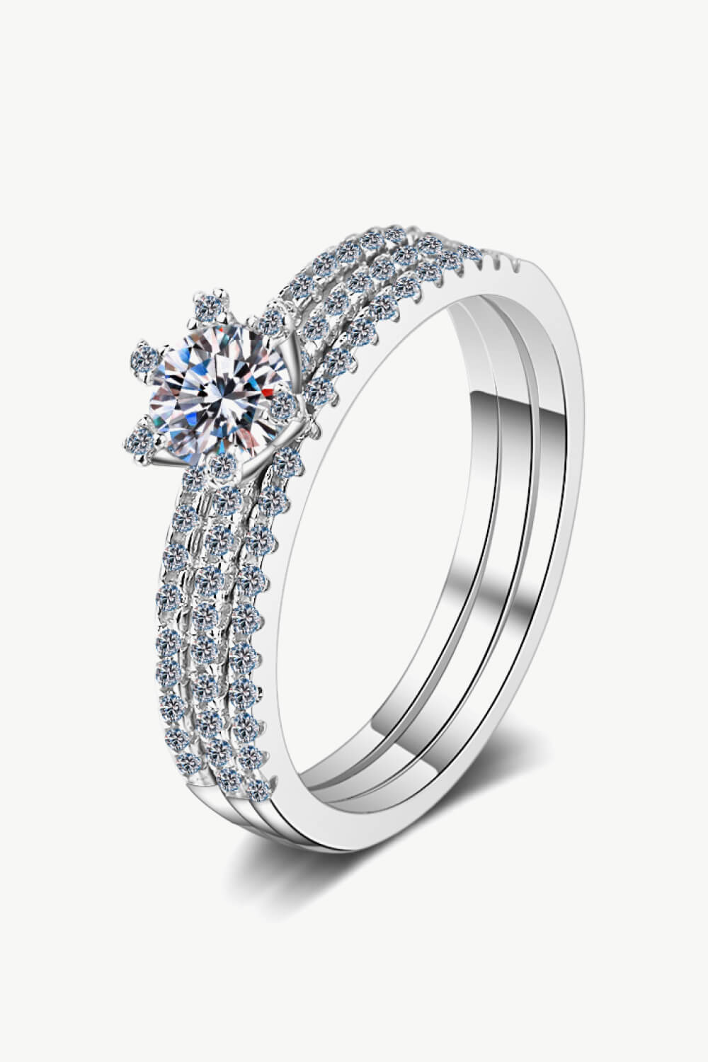 1 Carat Moissanite 925 Sterling Silver Ring-Teresa&#39;s Fashionista LLC