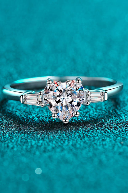 1.2 Carat Moissanite Heart Ring-Teresa&#39;s Fashionista LLC