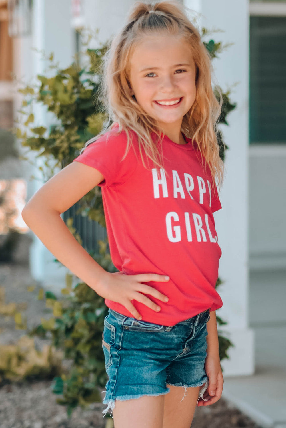 Girls Letter Graphic Short Sleeve T-Shirt-Teresa&#39;s Fashionista LLC