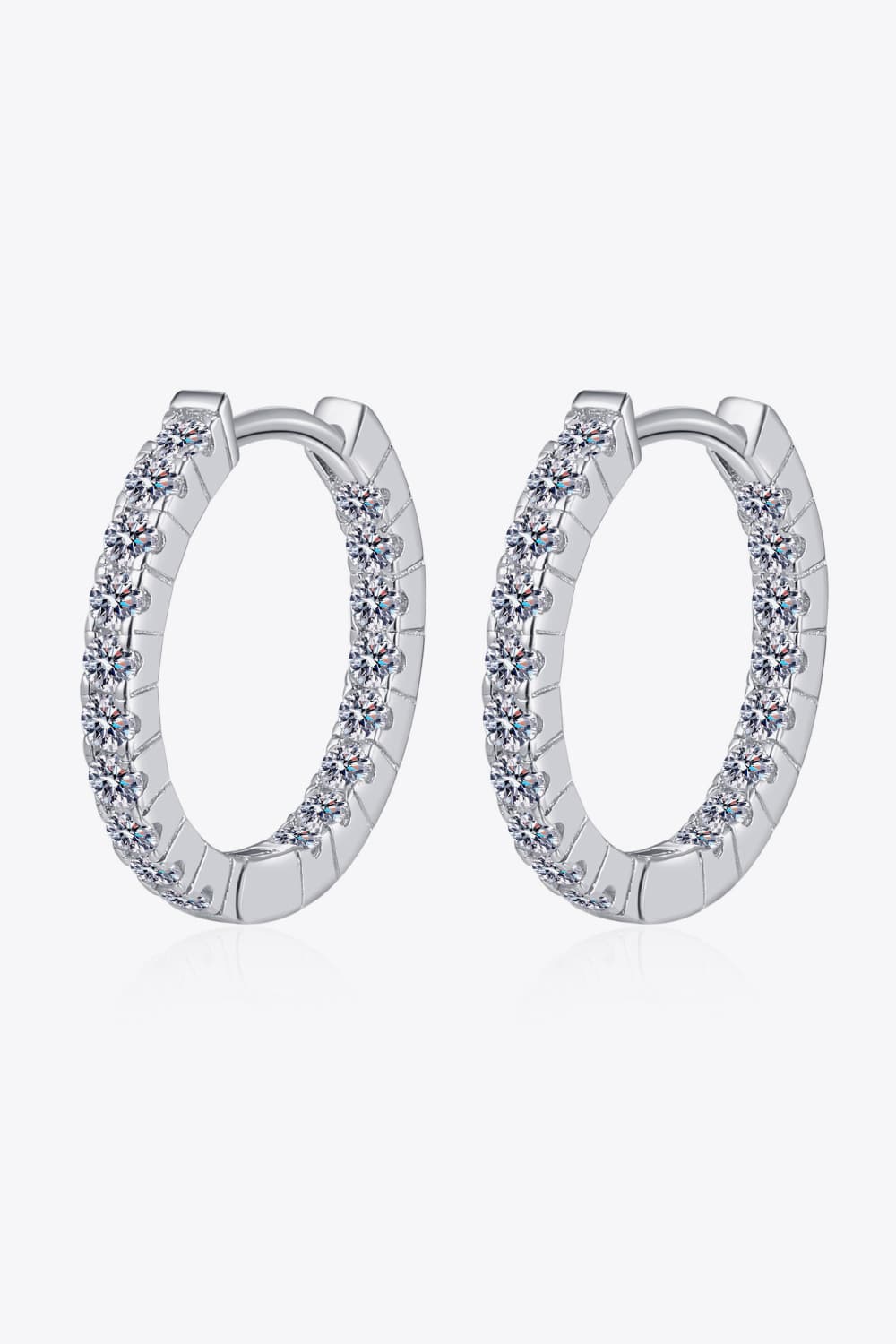 Moissanite 925 Sterling Silver Huggie Earrings-Teresa&#39;s Fashionista LLC