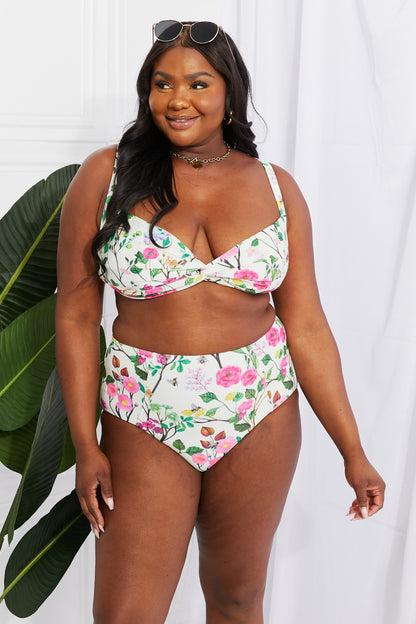 Marina West Swim Take A Dip Twist High-Rise Bikini in Cream-Teresa&#39;s Fashionista LLC