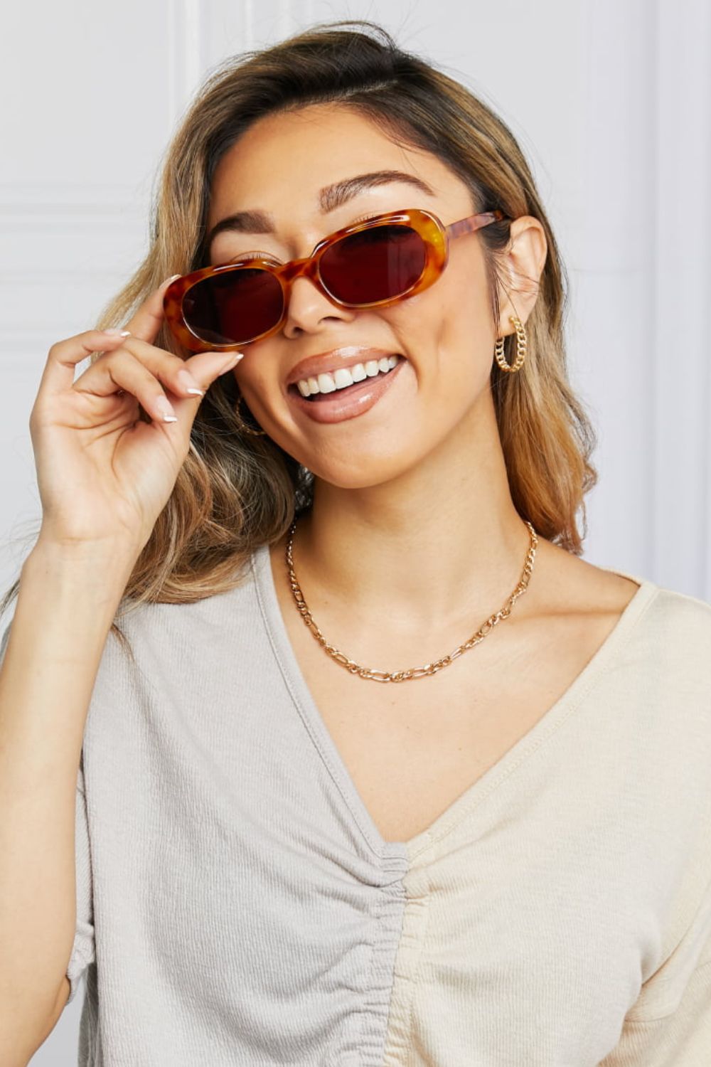 Oval Full Rim Sunglasses-Teresa&#39;s Fashionista LLC