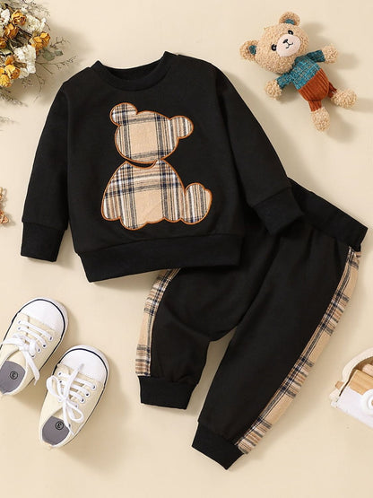 Baby Bear Graphic Sweatshirt and Joggers Set-Teresa&#39;s Fashionista LLC