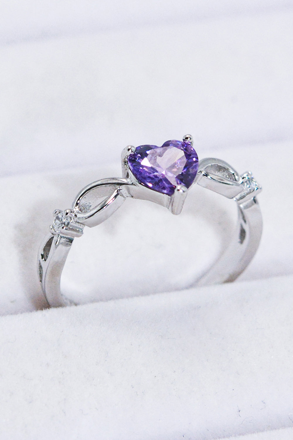 Crystal Heart 925 Sterling Silver Ring-Teresa&#39;s Fashionista LLC